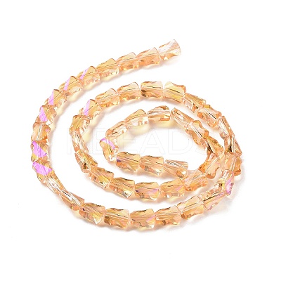 Faceted Electroplated Transparent Glass Beads Strands GLAA-G092-A01-1