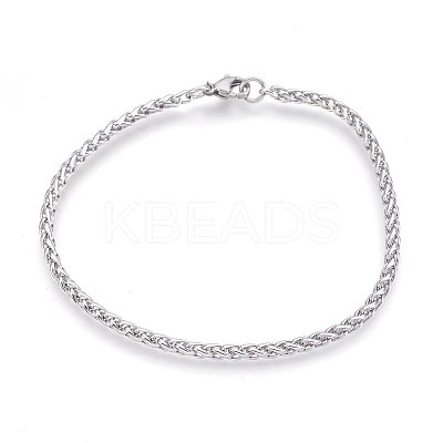 Tarnish Resistant 304 Stainless Steel Wheat Chain Bracelets LS-BJEW-P235-14P-1