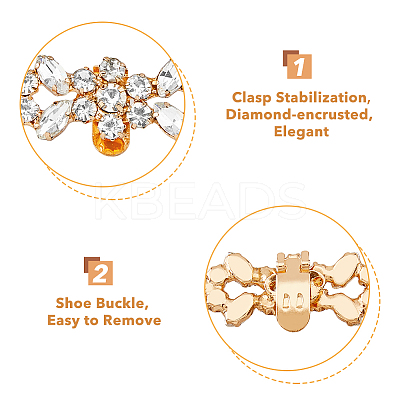 2 Pairs 2 Colors Detachable Flower Shoe Decoration AJEW-HY0001-15-1