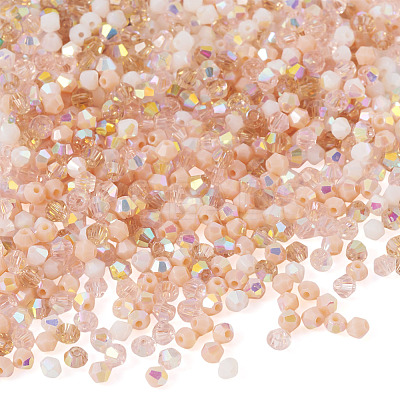 4 Strands 4 Colors AB Color Plated Opaque Glass Beads Strands GLAA-TADJ0001-20B-1