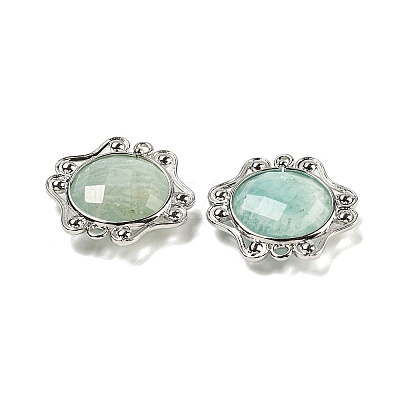 Natural Amazonite Faceted Connector Charms G-M431-09P-01-1