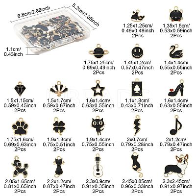 40Pcs 20 Styles Alloy Enamel Charms ENAM-FS0003-38B-1