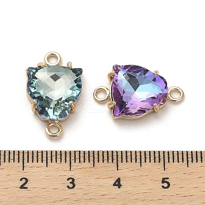 Brass Pave Glass Connector Charms GLAA-G111-10G-1