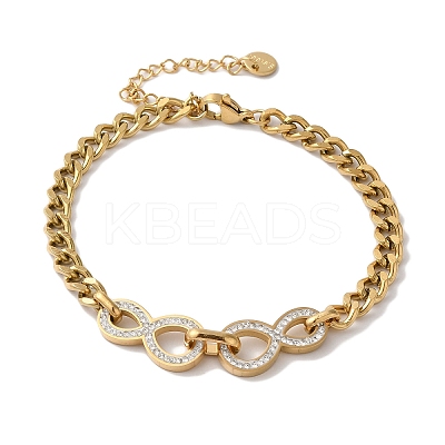 304 Stainless Steel Micro Pave Cubic Zirconia Bracelet LS-BJEW-C070-02G-1