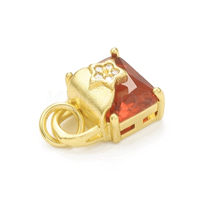 Rack Plating Brass Micro Pave Clear Cubic Zirconia Charms KK-C011-50G-1
