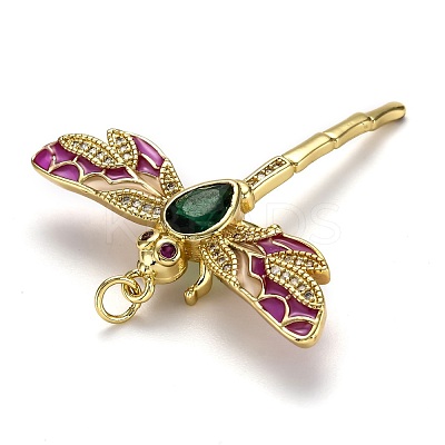 Autumn Theme Brass Micro Pave Cubic Zirconia Pendants X-ZIRC-L100-005G-1