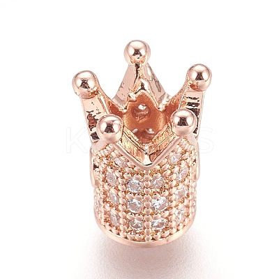 Brass Micro Pave Cubic Zirconia Beads LS-ZIRC-F088-029RG-1