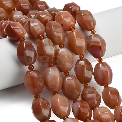 Natural Red Banded Agate Beads Strands G-B178-K01-01-1