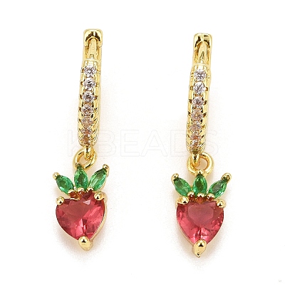 Rack Plating Brass Micro Pave Cubic Zirconia Huggie Hoop Earrings LS-EJEW-F278-11G-1