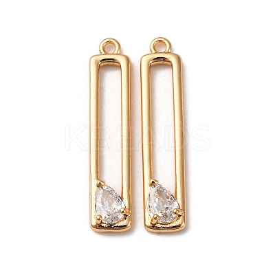 Brass Micro Pave Clear Cubic Zirconia Pendants KK-Z112-35G-1