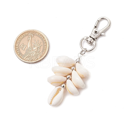 Natural Cowrie Shell Pendant Decorations HJEW-JM03096-02-1