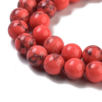 Dyed Synthetic Turquoise Gemstone Bead Strands TURQ-R032-8mm-XSS18-1
