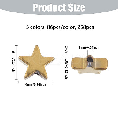 3Strands 3 Colors Non-magnetic Synthetic Hematite Bead Strands G-CA0001-81B-1