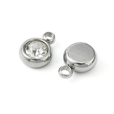 20Pcs 201 Stainless Steel Rhinestone Charms STAS-YW0002-02A-1