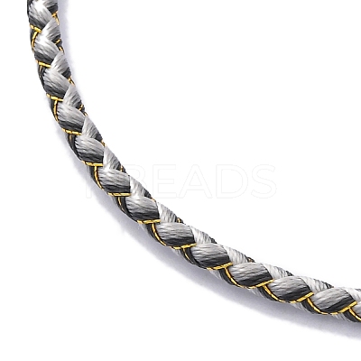 Polyester Cord Braided Bracelet Makings MAK-Z003-01G-12-1