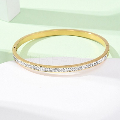 304 Stainless Steel Micro Pave Cubic Zirconia Hinged Bangles for Women BJEW-B161-06G-1