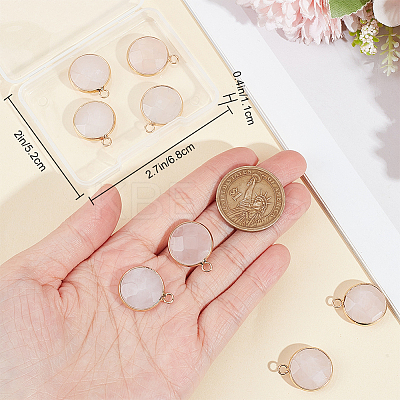 10Pcs Natural Rose Quartz Pendants G-BBC0001-37A-1