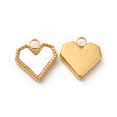 PVD Vacuum Plating 304 Stainless Steel Heart Charms STAS-A076-07G-1