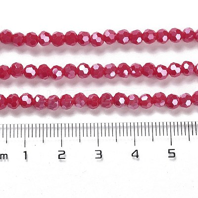 Electroplate Opaque Glass Beads Strands LS-EGLA-A035-P4mm-A16-1