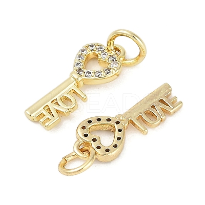 Rack Plating Brass Micro Pave Cubic Zirconia Pendants KK-H509-05G-1