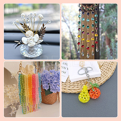 4 Strands 4 Styles Transparent Glass Bead Strands GLAA-TA0002-56B-1