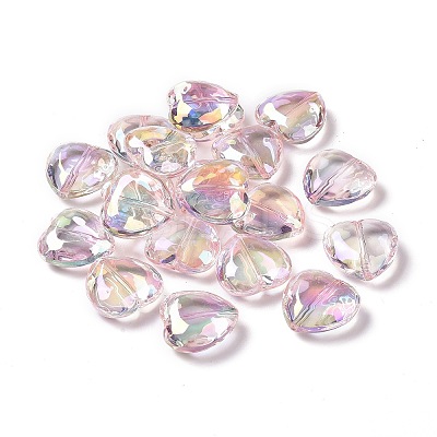 UV Plating Rainbow Iridescent Acrylic Beads PACR-H001-10-1