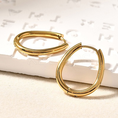 Ion Plating(IP) Stainless Steel Hoop Earrings LS-EJEW-P232-02G-1