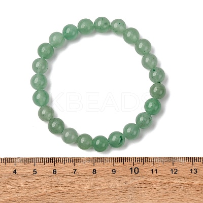 Dyed Natural Green Aventurine Beads Stretch Bracelets LS-X-BJEW-Q305-1