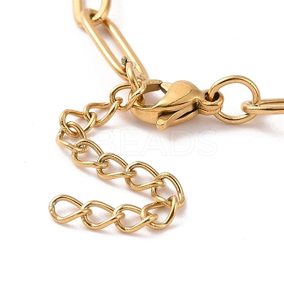 PVD Vacuum Plating 304 Stainless Steel Paperclip Chain Bracelet for Men Women BJEW-E031-02G-01-1