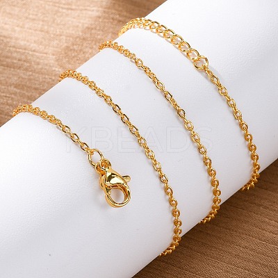 Brass Cable Chain Necklaces NJEW-D302-82G-1