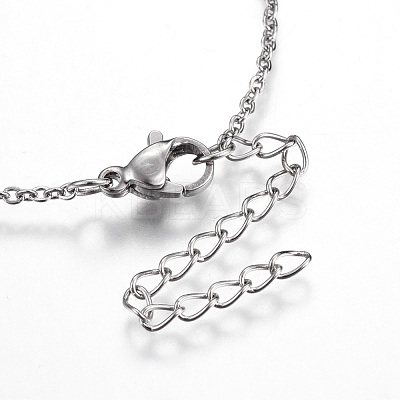 Flat Round Pendant Necklaces NJEW-O108-27P-1