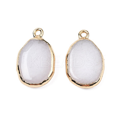 Natural White Stone Pendants G-N326-130-01-1