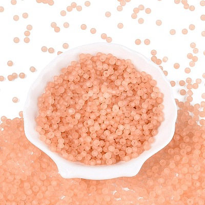 FGB Frosted Transparent Glass Seed Beads SEED-N013-02A-04-1