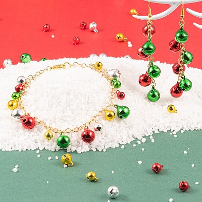 Christmas Theme PVD Vacuum Plating Brass Bell Charms KKB-LS0001-01-1