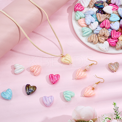 80Pcs AB Color Plated Opaque Acrylic Beads OACR-SP0002-45B-1