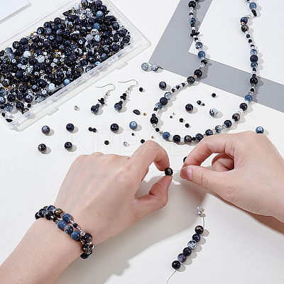Imitate Austrian Crystal Bicone Glass & Mixed Glass Beads Findings Kits GLAA-GA0002-32-1