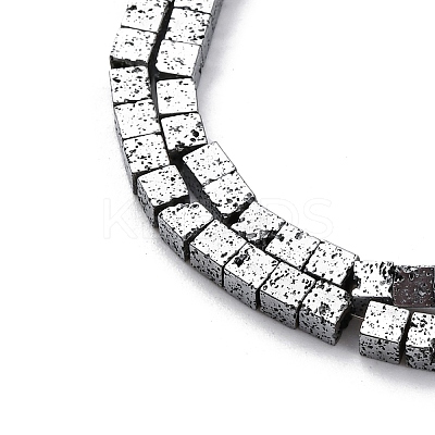 Electroplated Natural Lava Rock Beads Strands G-A256-B01-02E-1