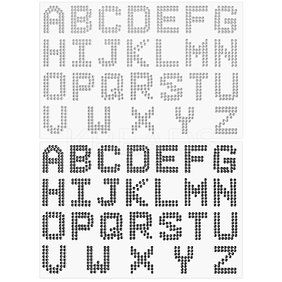 8 Sheets 2 Style Letter A~Z Acrylic Hotfix Rhinestone DIY-CP0012-54A-1