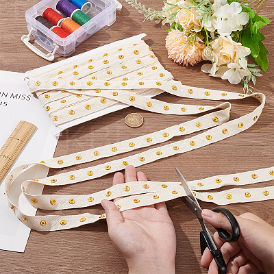 5 Yards 201 Stainless Steel Snap Button Tape OCOR-WH0078-190A-03G-1