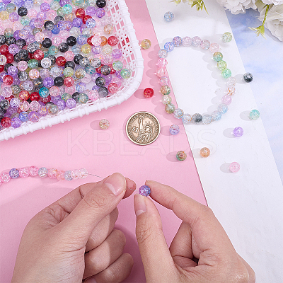 400Pcs 8 Colors Transparent Crackle Acrylic Beads DACR-ME0001-01-1