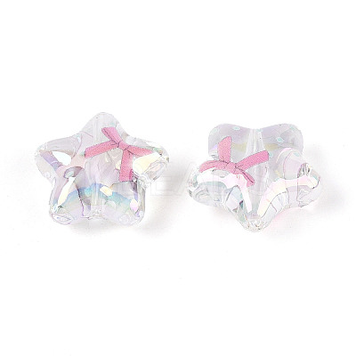 UV Plating Printed Transparent Acrylic Beads PACR-N017-01A-1