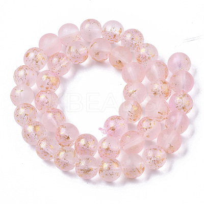 Frosted Spray Painted Glass Beads Strands GLAA-N035-03D-C06-1
