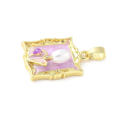 Brass Enamel Pendants KK-Z101-09G-D01-1