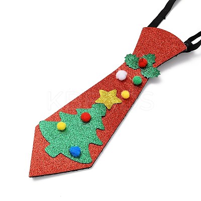 Chistmas Theme Non-woven Fabrics Necktie AJEW-L092-A01-1