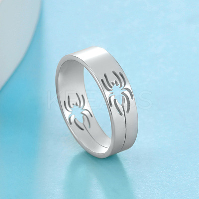 Hollow Out Spider 201 Stainless Steel Finger Rings FS-WG97E57-04-1