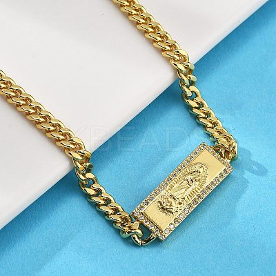 Brass Cuban Link Chain Bracelets BJEW-A035-01G-1