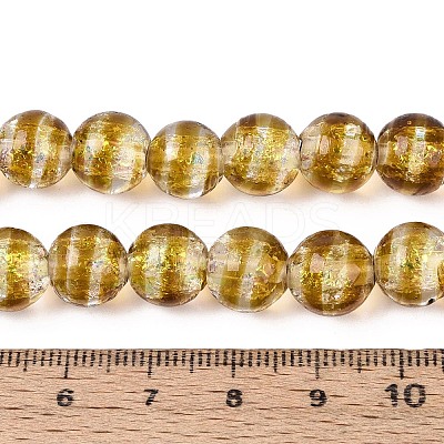 Handmade Foil Glass Beads Strands FOIL-N033-05G-1