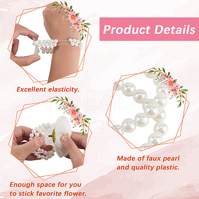 Plastic Imitation Pearl Stretch Bracelets AJEW-WH20064-04-1