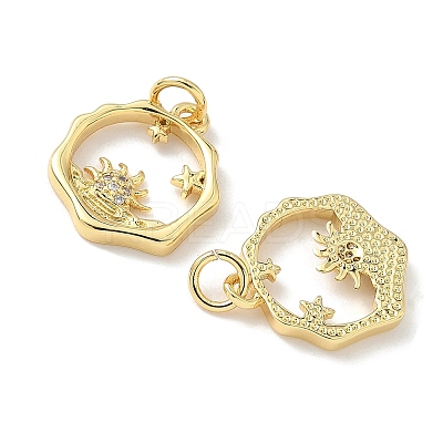 Brass Micro Pave Cubic Zirconia Pendants KK-Z120-19G-1