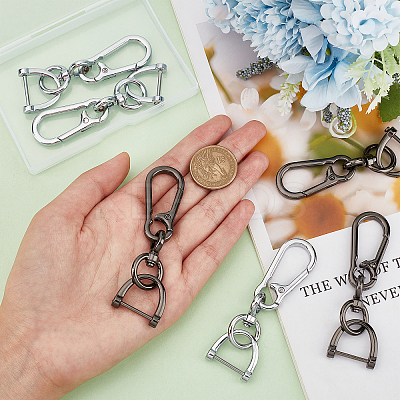 6Pcs 2 Colors Alloy Keychain Clasps DIY-CA0004-46-1